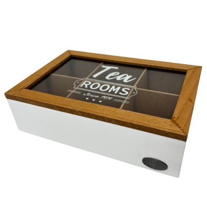 157872 box na caje se sesti prihradkami bily s drevenym vikem