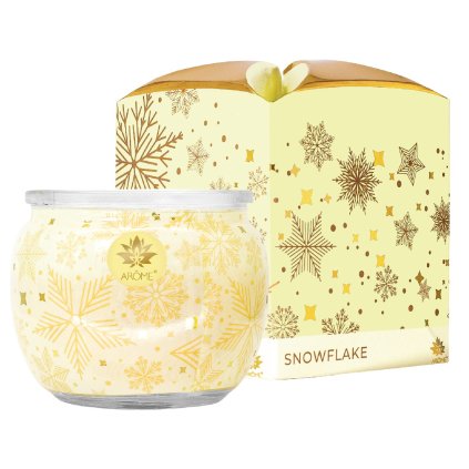 ARÔME Svíčka 90 g, ve skle a flower boxu 12ks, Snowflake (Množství 1 ks)