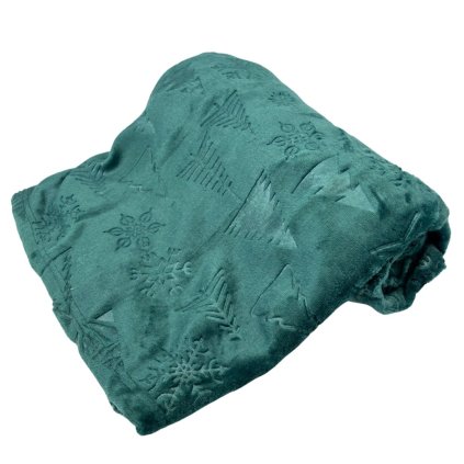 158435 home elements mikroflanelova deka 150 x 200 cm 220 gsm tmave zelena jacquard