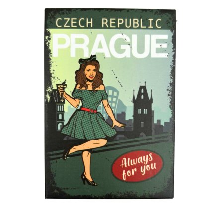 158648 gifty city plechovy magnet 8x5 5 cm retro always for you