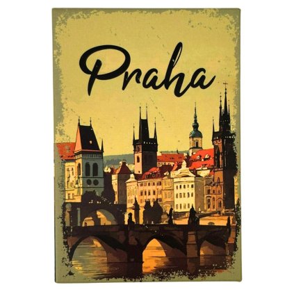158675 gifty city plechovy magnet 8x5 5 cm retro karluv most
