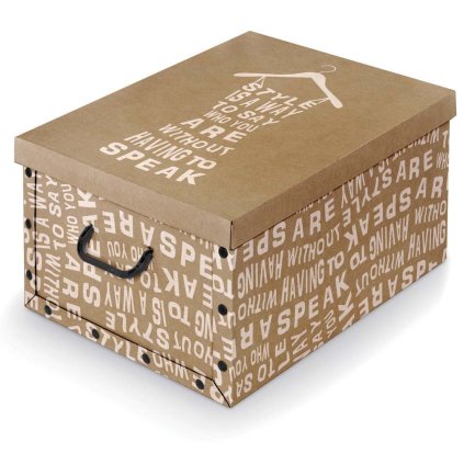 159593 box ulozny s drzadly kraft bily napis