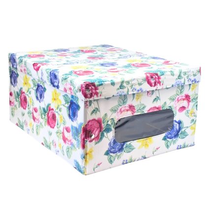 159665 box ulozny s vikem barevne kvetiny