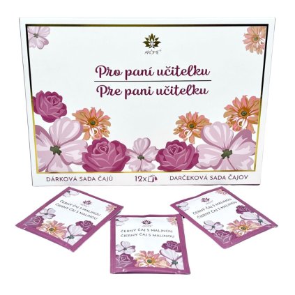 165320 arome caj v obalce cerny s malinou pro pani ucitelku