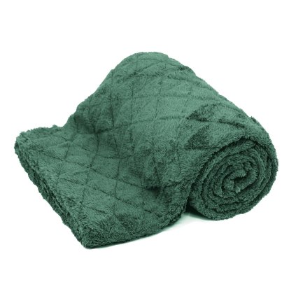 166283 mikroflanelova deka linea tmave zelena