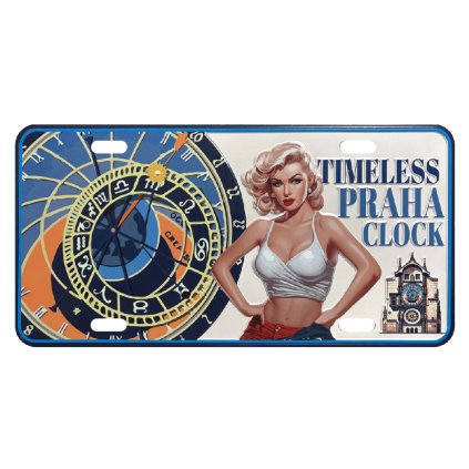 166742 plechova cedule clock