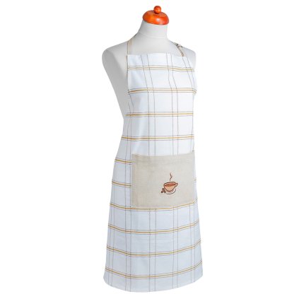 166898 arome home kuchynska zastera bezove karo vysivka kava