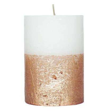 168563 arome rustikalni svicka 7x10cm metalicka barva bila zlata