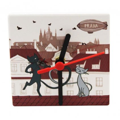 12165 home elements keramicke nastenne hodiny 11 cm prague cat