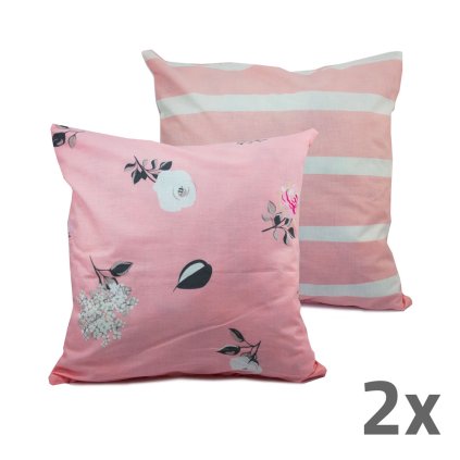 72521 home elements povlak na polstar 40x40 cm sada 2 ks dva designy ruzova kvet prouzek
