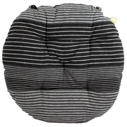 Okrúhly prešívaný podsedák, Ø 40 cm, kockovaný, šedé prúžky