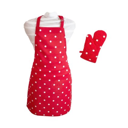 81705 arome home detska sada zastera a chnapka 50 70 10 22 cm cervena s bilymi puntiky