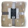 128685 home elements mikroflanelova deka s berankem 150 x 200 cm vzor hvezdicky bezova