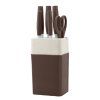 142950 2 sada kuchynskych nozu se stojanem 7 ks hnede
