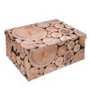 Home Elements, Krabička úložná v designu dřeva , 51 x 37 x 24 cm (Barva bílá)