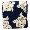 145751 2 mikroflanelova deka s berankem jacquard vzor ruze modra