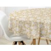 Vánoční ubrus bavlněný, béžový Vločky (Rozměry 80 x 80 cm)