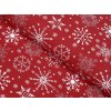 Ubrus bavlněný, červený Vločky (Rozměry 80 x 80 cm)