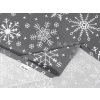 Ubrus bavlněný, šedý Vločky (Rozměry 80 x 80 cm)