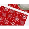 Vánoční prostírání bavlněné, červené Vločky (Rozměry 30 x 45 cm)