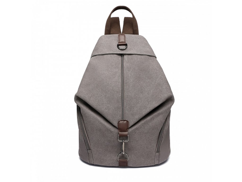 Dámský plátěný batoh Canvas šedý Kono EB2044 ModexaStyl (7)