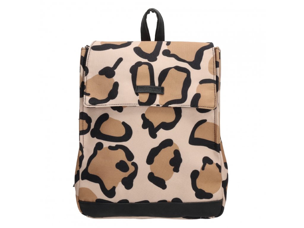 Dámský městský batoh béžový s potiskem leopard Beagles 20192 ModexaStyl (5)