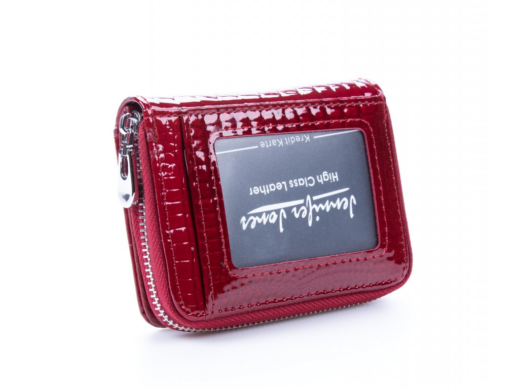 Malá dámská kožená peněženka červená lakovaná Jennifer Jones 5262 2 ModexaStyl (2)