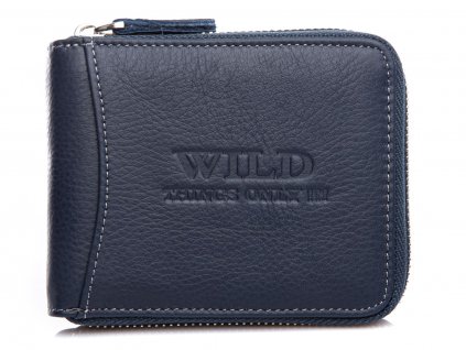 Pánská kožená peněženka na zip Wild 5267 modrá modexaStyl (2)