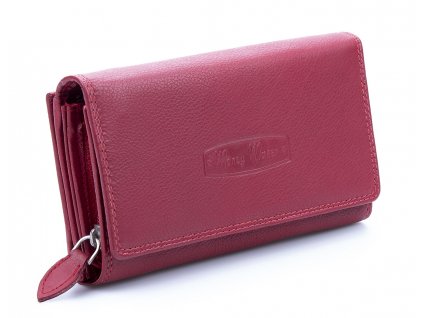 Velká prostorná dámská kožená peněženka Money maker 12137B červená ModexaStyl (1)