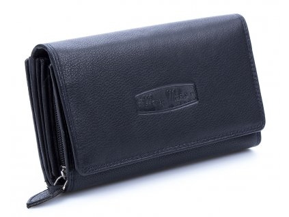 Velká prostorná dámská kožená peněženka Money maker 12137B černá ModexaStyl (1)