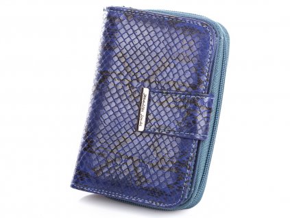 Středně velká dámská peněženka Jennifer Jones 1104 6 hadí kůže modrá Modexa (5)