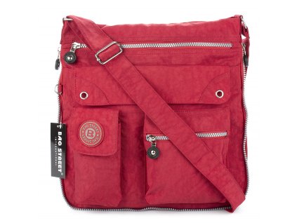 Lehká volnočasová kabelka přes rameno crossbody červená bag Street 2221 ModexaStyl (2)