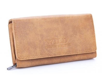 Prostorná dámská kožená peněženka koňaková žlutá Wild 11024 ModexaStyl (4)
