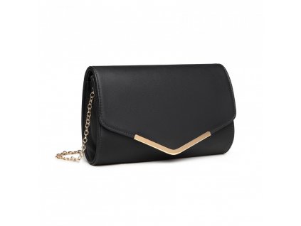 Elegantní večerní kožená kabelka psaníčko černá Miss Lulu LH2064 ModexaStyl (2)