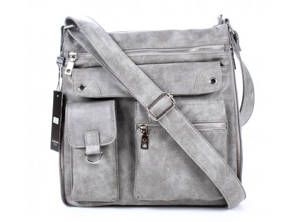 Praktická crossbody kabelka přes rameno šedá Jennifer Jones 3427 2 GY ModexaStyl (2)