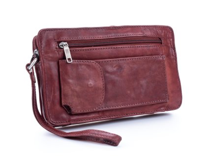 Pánská kožená etue příruční taštička s poutkem červeno hnědá hnědá bag Street 2803C BK ModexaStyl (2)