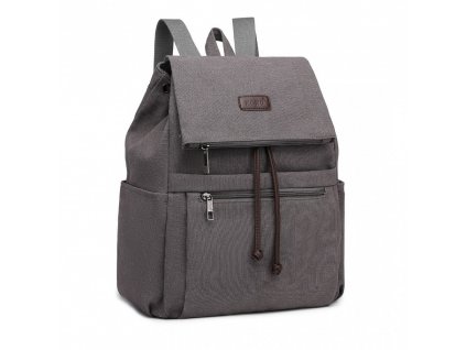 Plátěný batoh Kono Canvas šedý se stahovací šňůrkou EB2233 GY ModexaStyl (5)