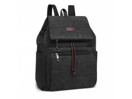 Plátěný batoh Kono Canvas černý se stahovací šňůrkou EB2233 BK ModexaStyl (3)