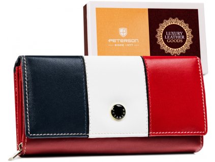 Středně velká dámská kožená peněženka červená multicolor Peterson 3690 RRR ModexaStyl (7)