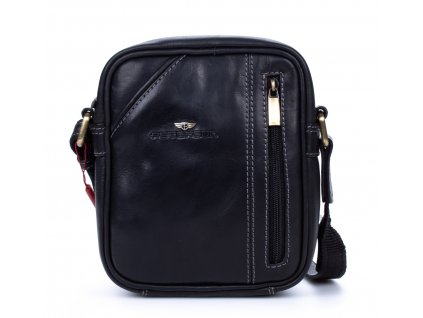 Malá pánská kožená taška přes rameno černá Peterson TB8023 BK ModexaStyl (3)