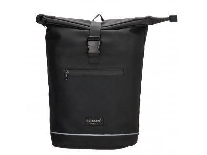 Moderní roll top vodě odolný unisex městský batoh černý Beagles 20279001 (1)