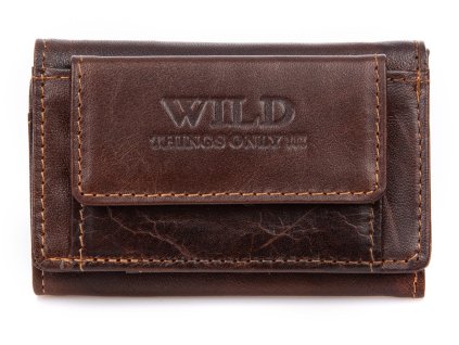 Mini kožená peněženka skládačka Wild hnědá 5539 ModexaSTyl (6)