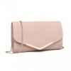 Elegantní večerní kožená kabelka psaníčko Miss Lulu LH1756 růžová ModexaStyl (3)