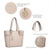Velká dámská kabelka Miss Lulu béžová LG1943 (5)