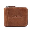 Pánská kožená peněženka na zip Wild 5267 hnědá ModexaStyl (2)