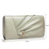 Večerní kožená kabelka psaníčko LSE304 stříbrná ModexaStyl (4)