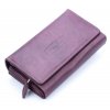 Velká prostorná dámská kožená peněženka Money maker 12137B vínová bordo ModexaStyl (2)