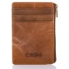 Kožené pouzdro na karty s kapsou na zip hnědé Cash 5618 ModexaStyl (2)