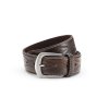 Pánský kožený opasek s ražbou hnědý Gil 10007 2 ModexaStyl (3)