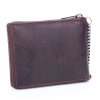 Pánská kožená peněženka s řetízkem na zip hnědá Peterson N992C 01 Motorkářská ModexaStyl (3)